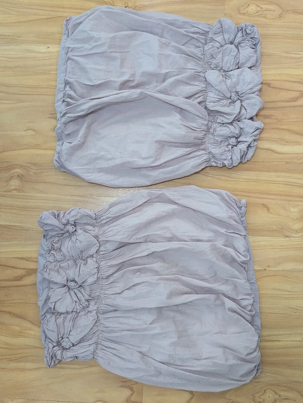 RH Baby & Child Flower Applique Pleated Pillow Shams Blush Pink Set of 2 Toddler